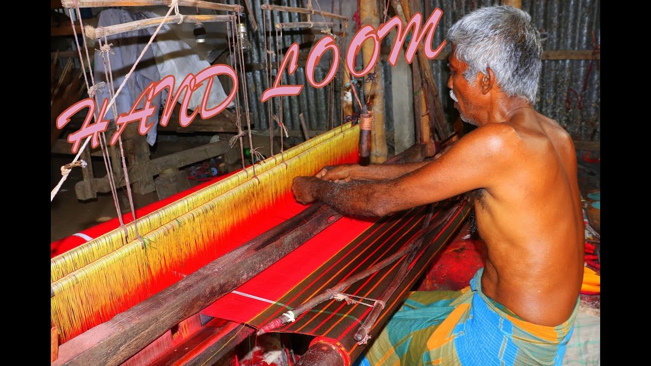 Pit Loom Weaving Process II  Fabric Weaving in Hand Loom
