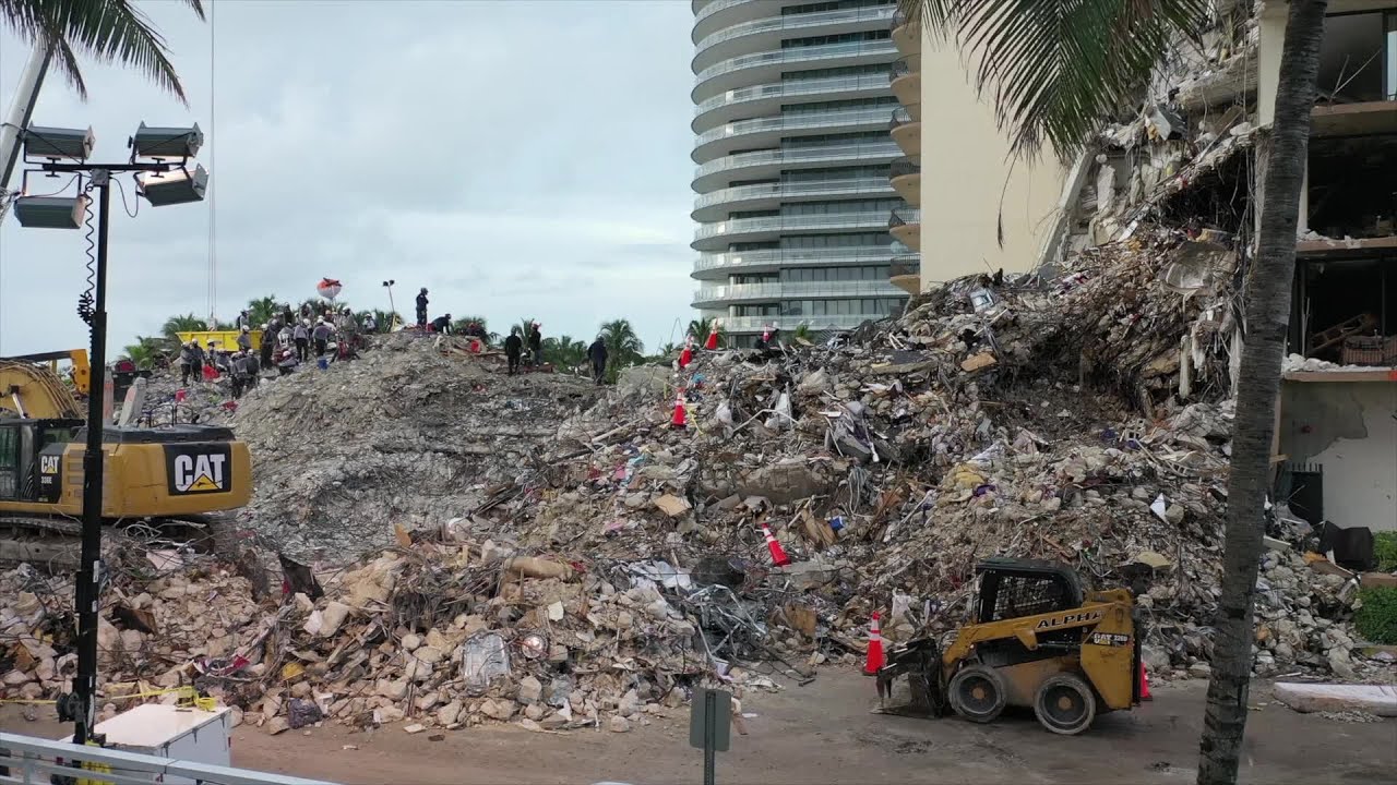 WEB EXTRA: Drone Footage From Surfside Condo Collapse Site