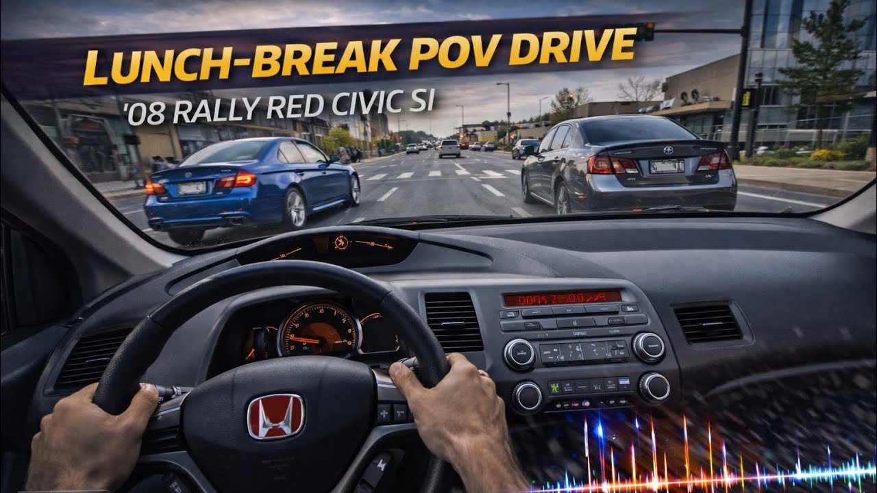 2008 Civic Si - POV Lunch Run | Blue BMW & Accord Spotted (4K)