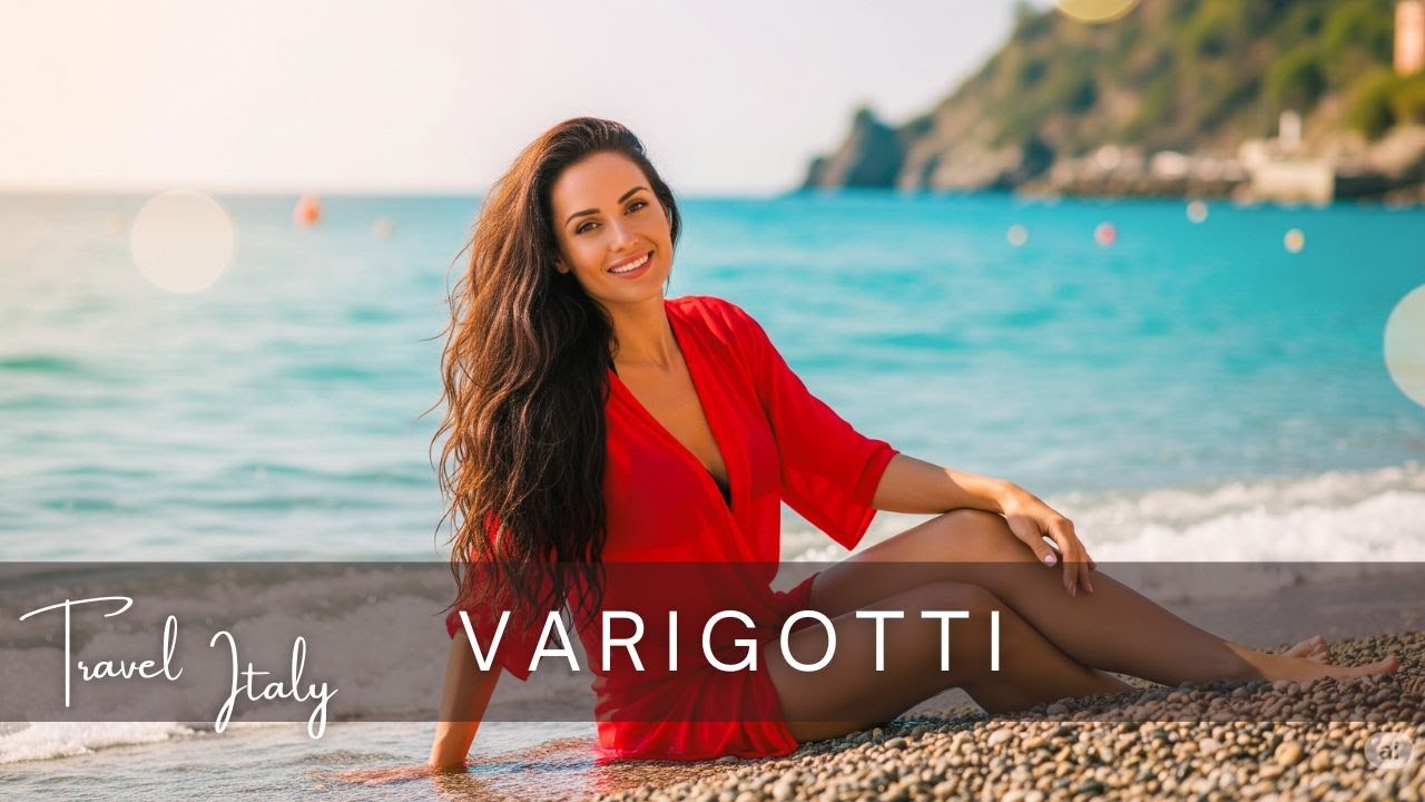VARIGOTTI 🌊 LIGURIA 🧜🏽SPIAGGIA🏖️Beautiful beach Italy Walking Tour Captions & Immersive Sound |Ep.27