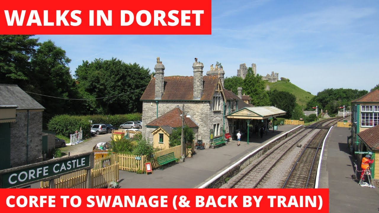 WALKS IN DORSET. CORFE CASTLE TO SWANAGE & RETURN BY THE SWANAGE STEAM RAILWAY. (4K)