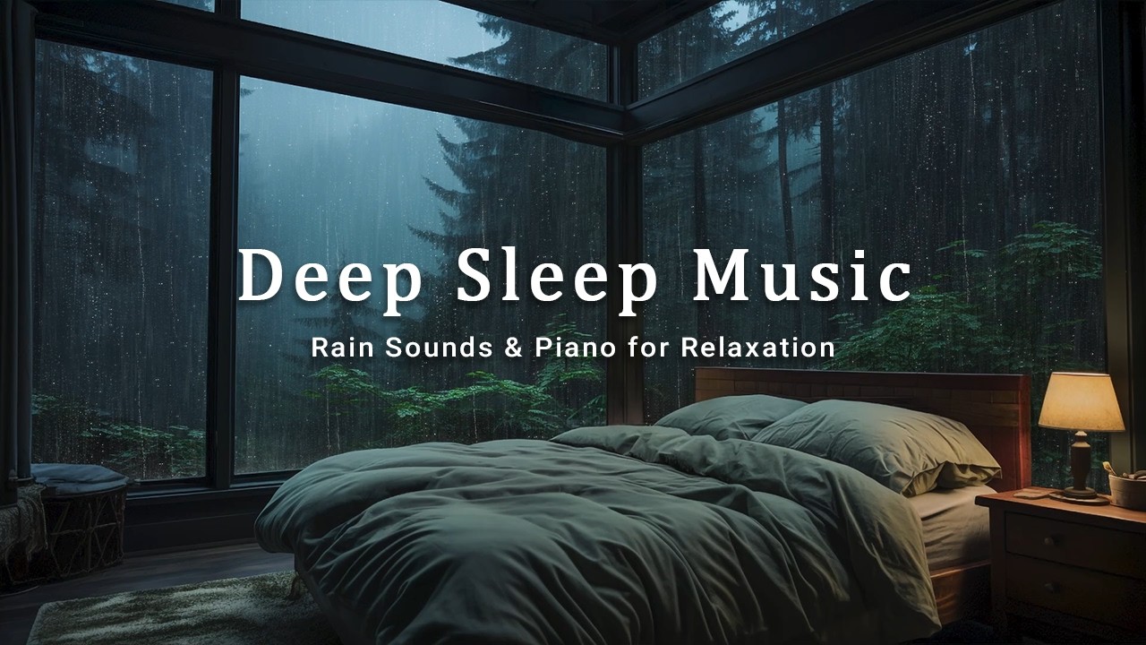 Soft Piano Music with Rain Sounds On Window - Soothing Music for Sleep and Stress Relief