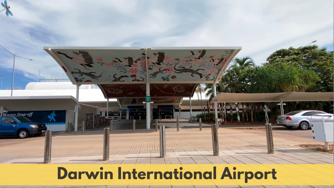 Darwin International Airport, the check-in and bag collection area.  4K