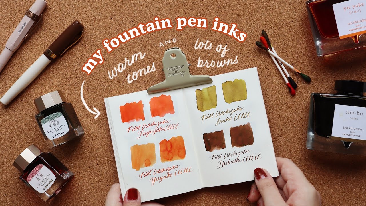 My Favorite Fountain Pen Inks 💛 warm colors & browns | Abbey Sy