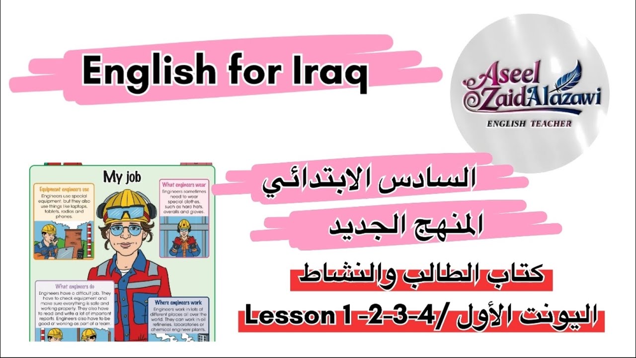 المنهج الجديد/السادس الابتدائي/ اليونت الأول كتاب الطالب والنشاط lesson 1-2-3-4/ أ.أسيل زيدالعزاوي