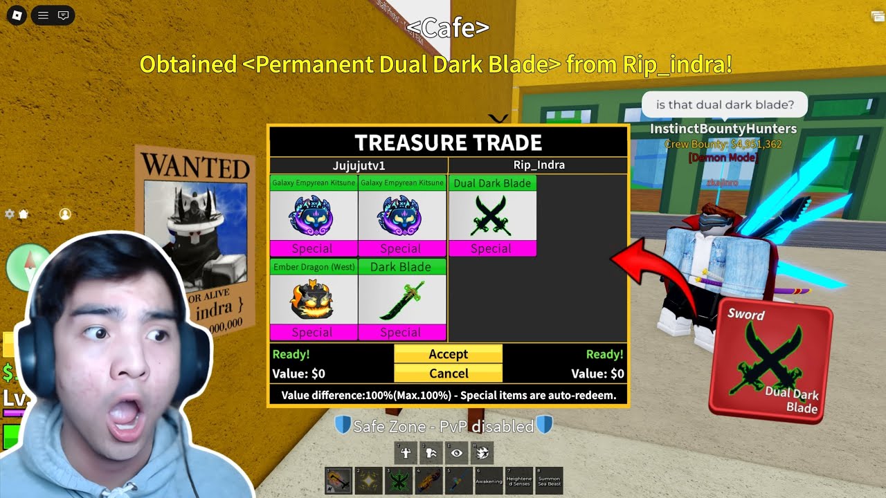 OMG! Rip_Indra Admin Gave Me NEW SWORD In Blox Fruits..! ☠️