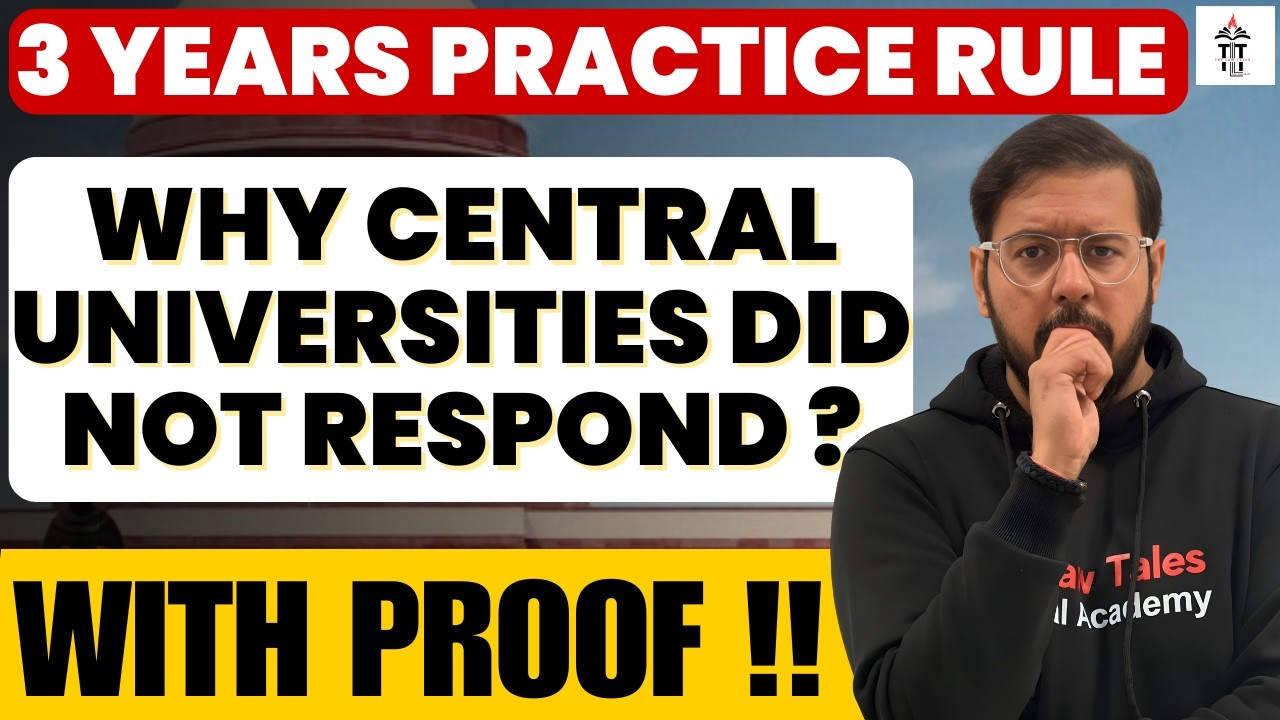 3 YEARS PRACTICE RULE CASE | Why Central Universities Did Not Respond ? With Proof | Shubham Sir