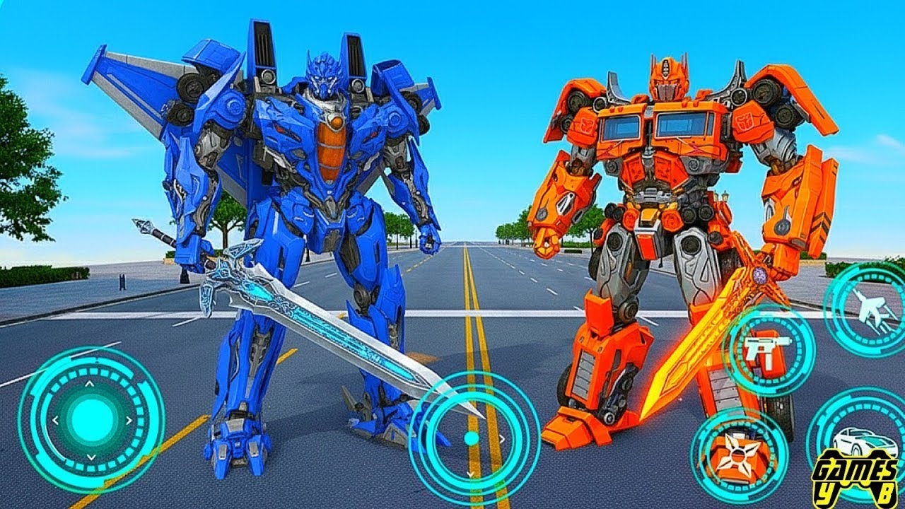 Futuristic Starscream & Optimus Transformers: Jet Robot City Battle 2026 - Android Gameplay