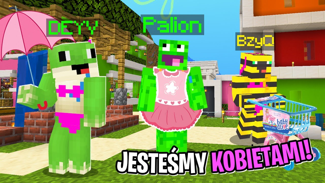 Zamieniliśmy się w DZIEWCZYNY z PALION BZYQ SPONGEBOB w Minecraft! (śmieszne)