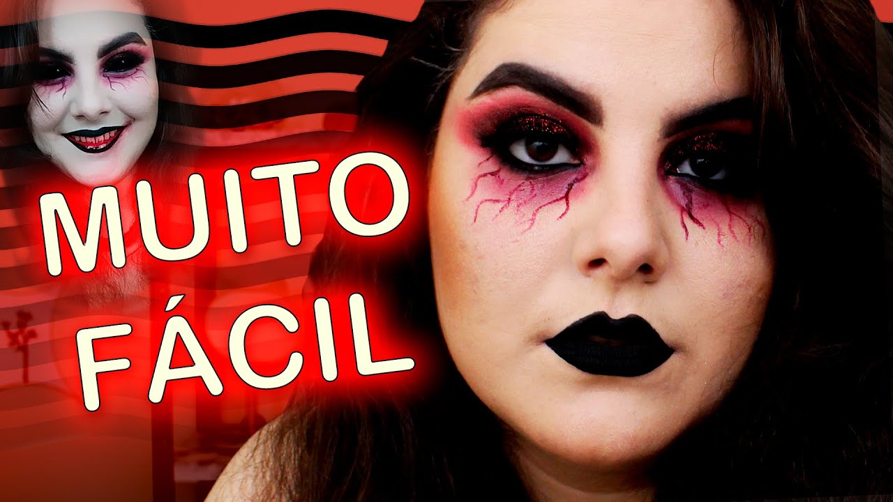 Maquiagem de Halloween Simples - passo a passo fácil