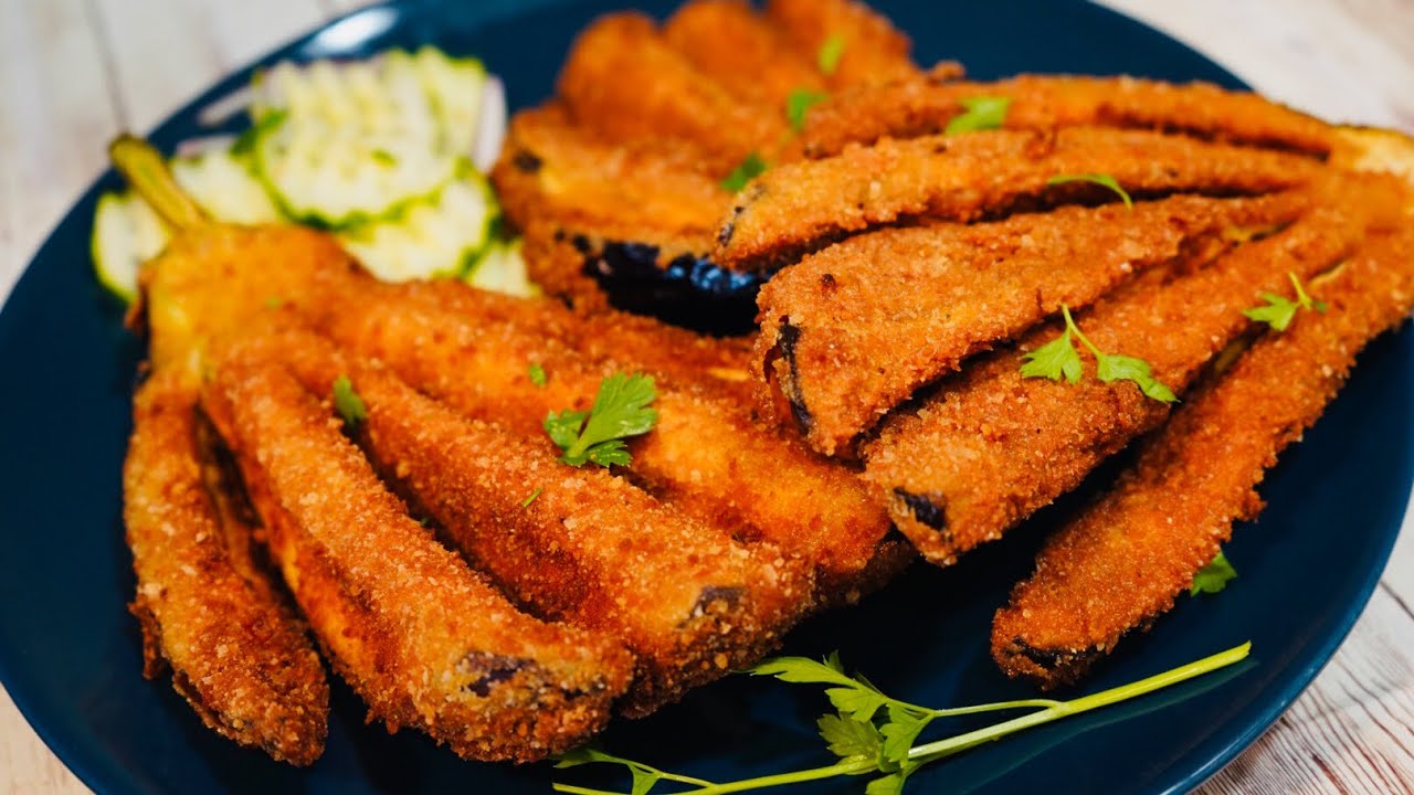 CRISPIEST Fried Eggplant (VEGAN) | TASTIEST Fried Baingan With A Twist