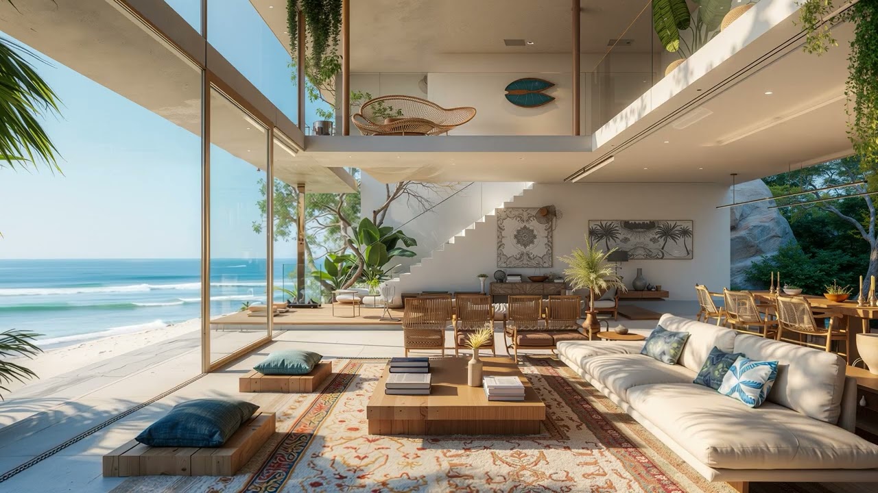 Calm The Mind - Smooth Jazz in Maldives Beachfront Overlooking Calm Sea to Start a Peaceful Day
