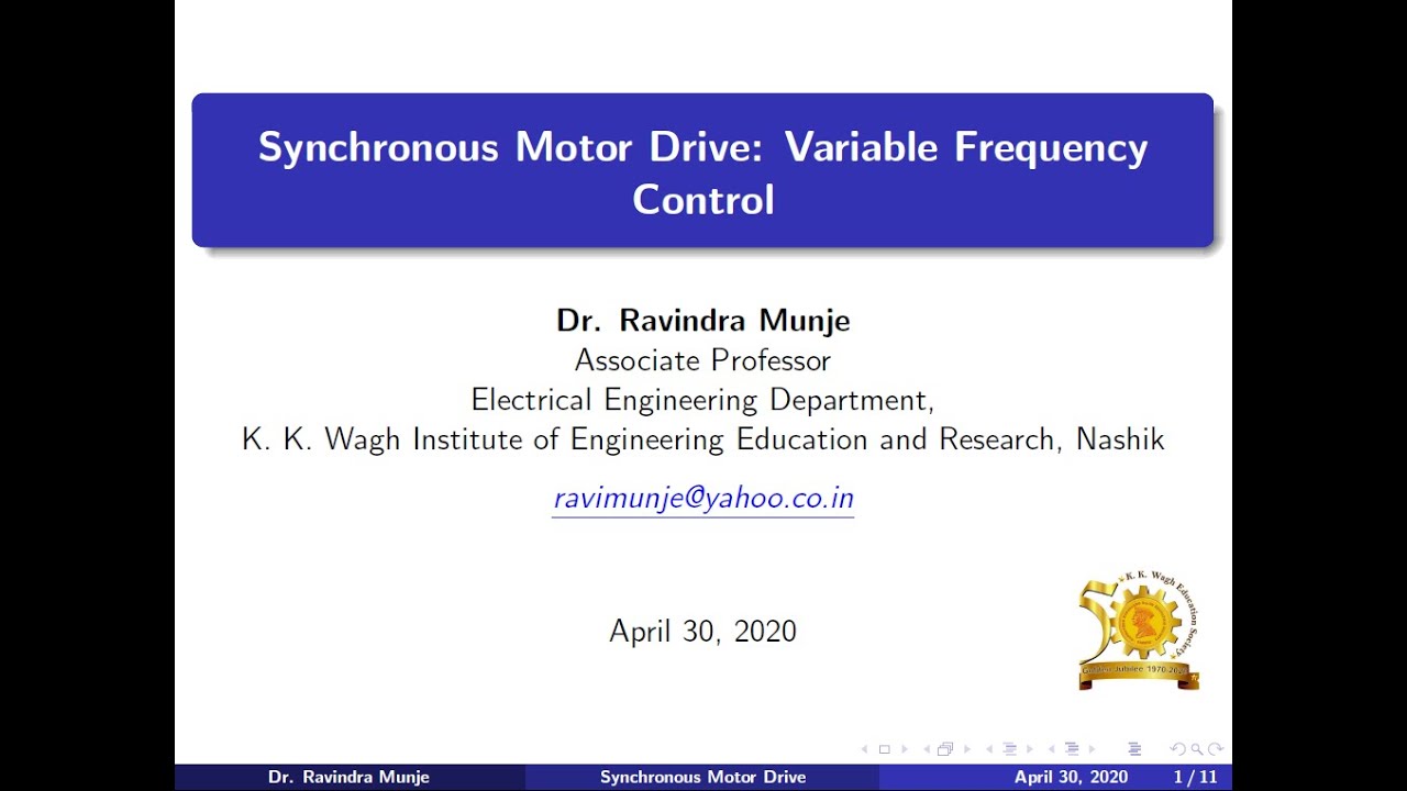 Synchronous Motor Drive: Lecture 1