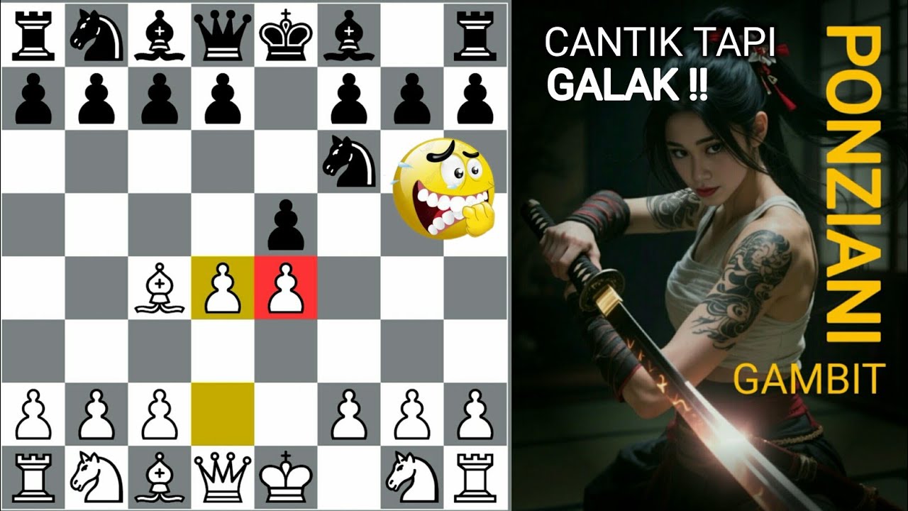 Senjata baru‼️TOP 3 Pembukaan Gambit Ponziani Catur Gila 🤗 [Recommended]