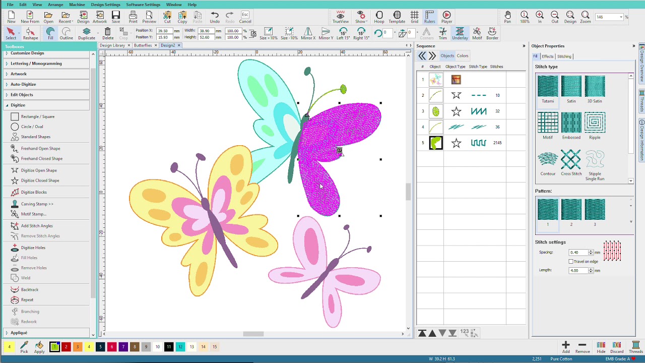 Hatch Embroidery 2 - Digitizing with Artwork