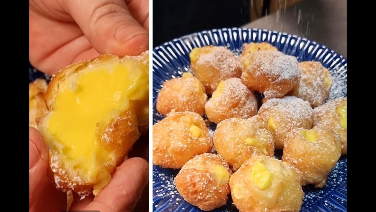 Frittelle di carnevale ripiene di crema  La mia ricetta