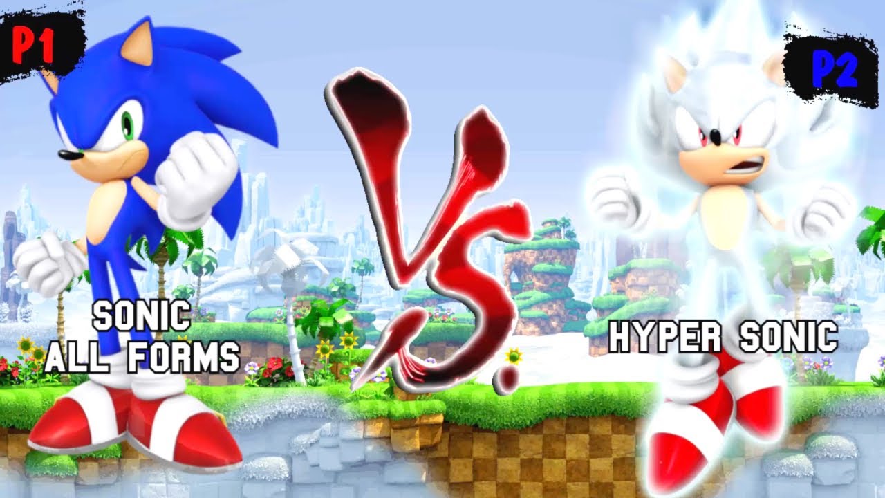 Sonic all forms VS Hyper Sonic I Sonic Battle JUS MUGEN v4