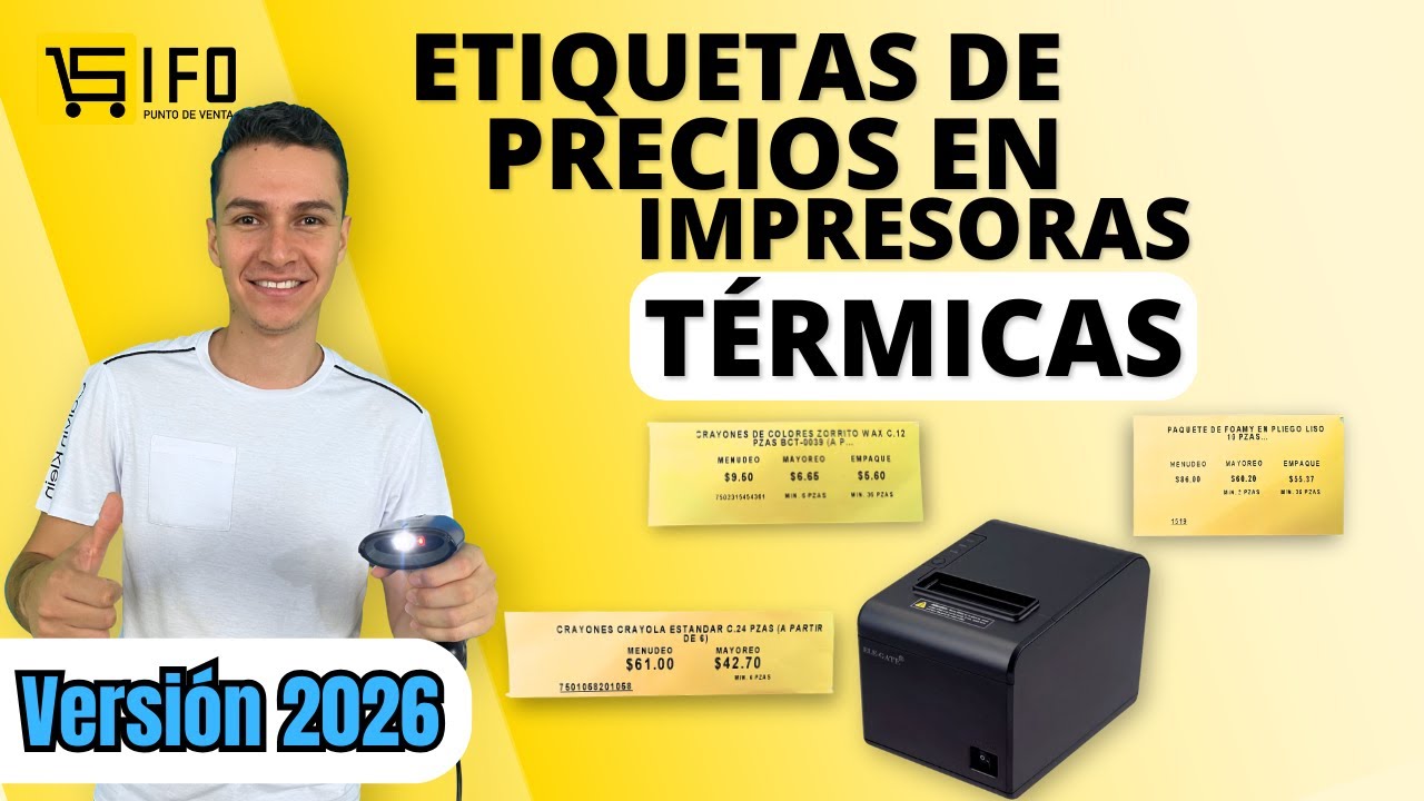 🖨️ Cómo imprimir ETIQUETAS de PRECIOS con impresoras TÉRMICAS en SIFO PUNTO DE VENTA  Version 2026 🟡