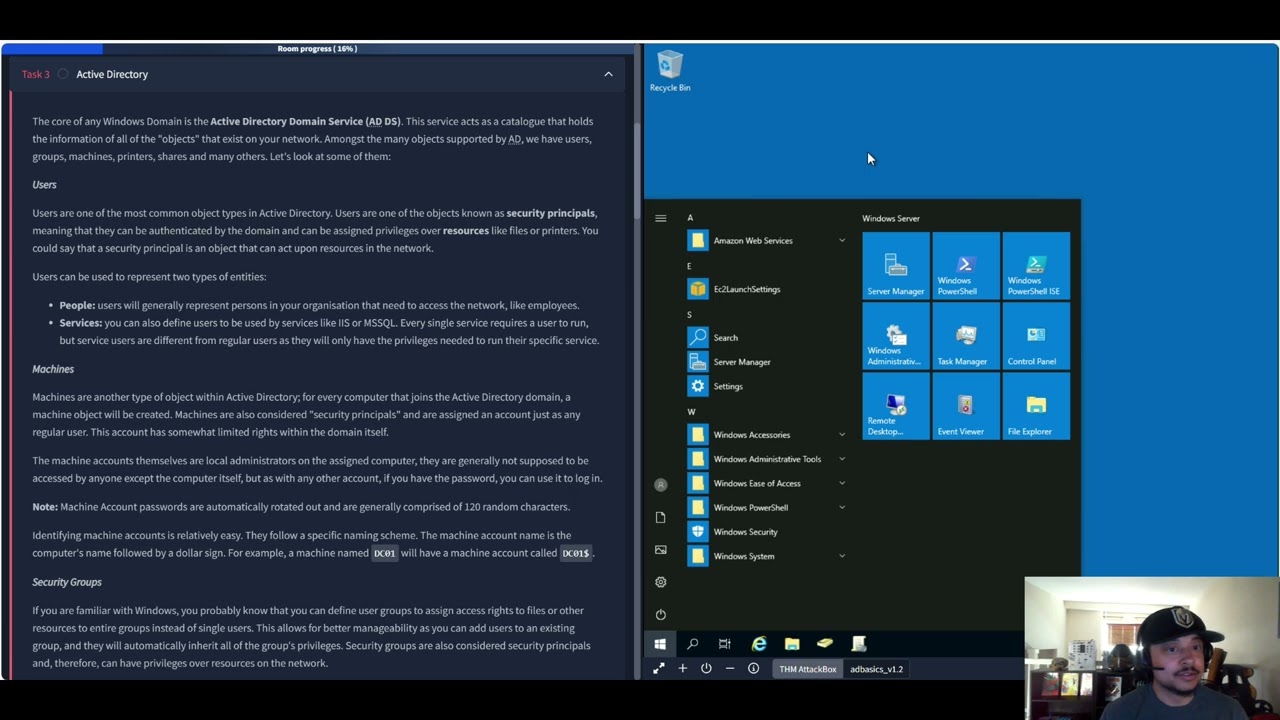 TryHackMe SAL1 - Cyber Security 101 - Active Directory Basics