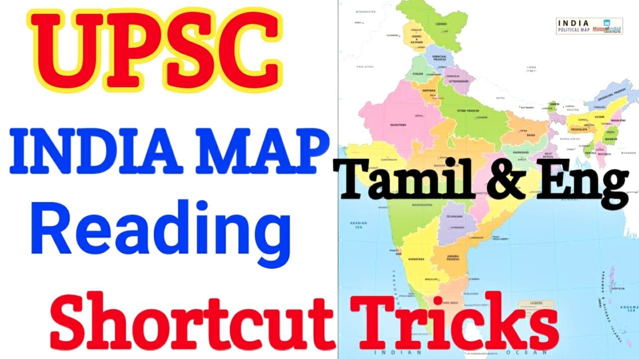 India Map Reading - Upsc exam | India Location & Features shortcut tricks in Tamil & Eng | UPSC