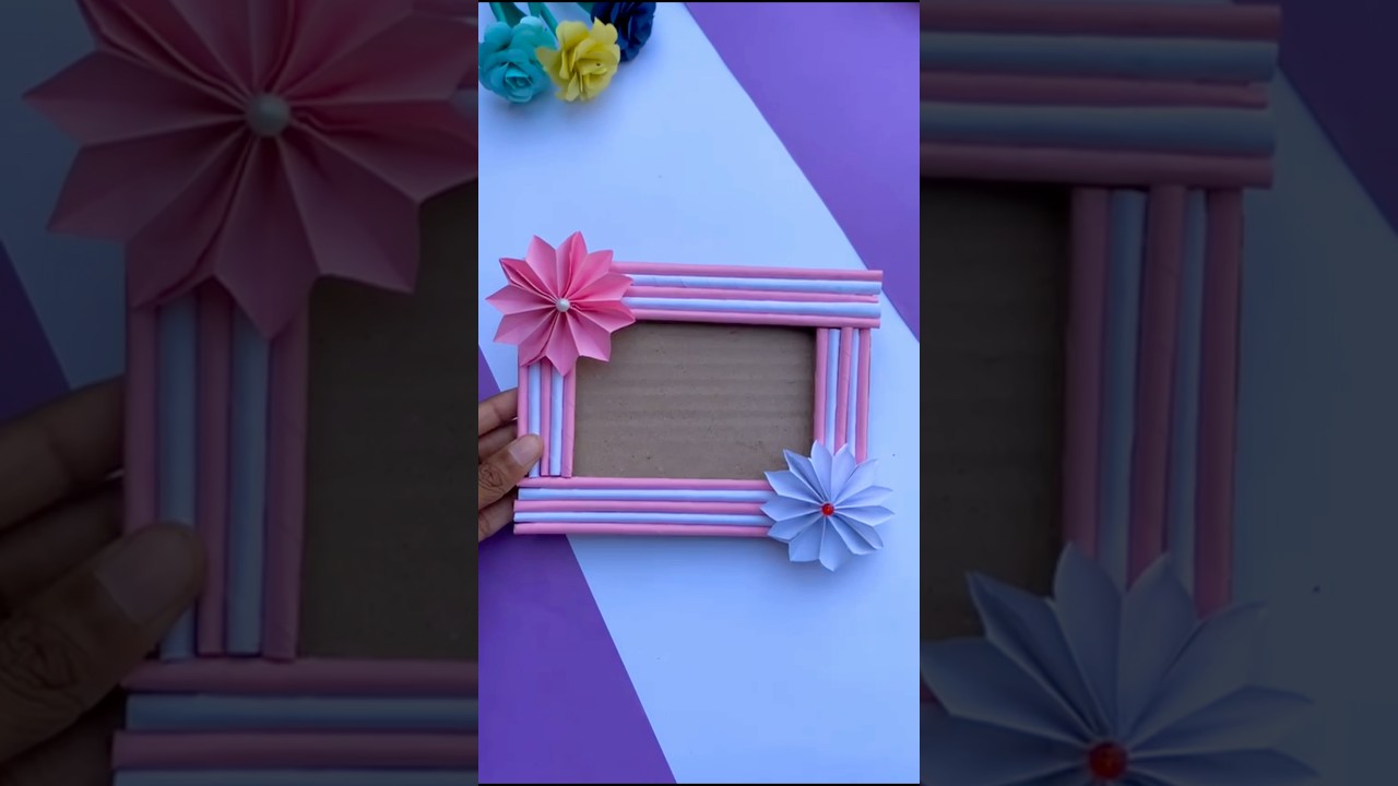 DIY | Photo Frame 📸 With Paper Rolls & Flowers 🌸 | Easy best Out Of Waste Craft