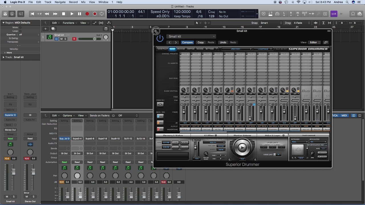E Drum Routing in Logic Pro X