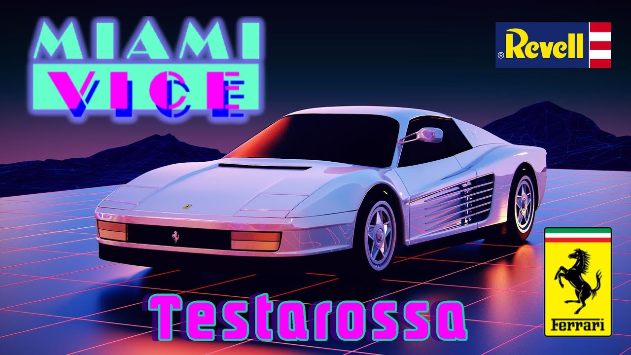 Miami Vice Ferrari Testarossa Model Kit Review