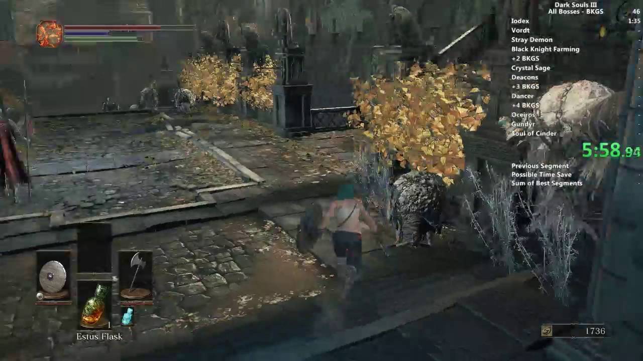 Dark Souls III Black Knight Greatsword All Bosses speedrun