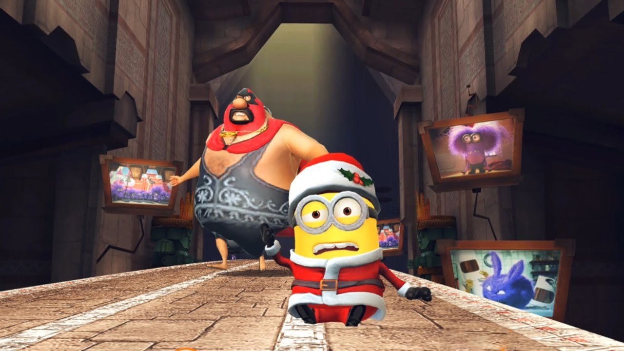 Despicable Me 2 - Minion Rush : Santa Minion Vs El Macho ! Throwing Pollo Locos