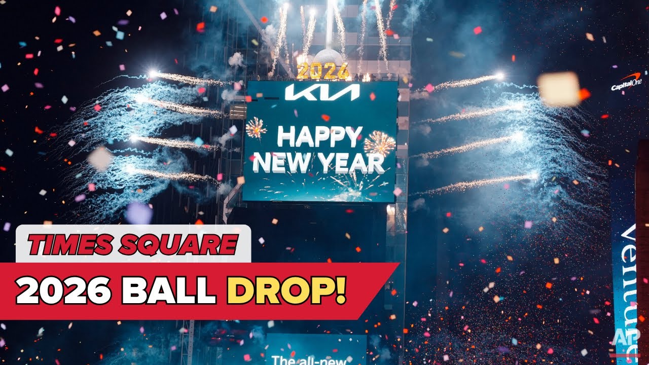 Times Square 2026 Ball Drop in New York City: full video
