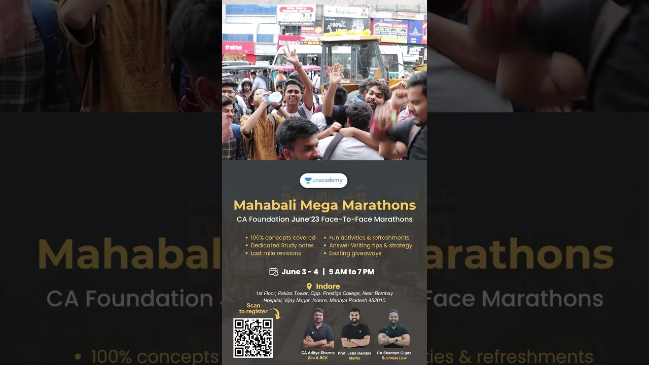 INDORE waalo! Are you Ready for the CA Foundation Marathon | Register Now!