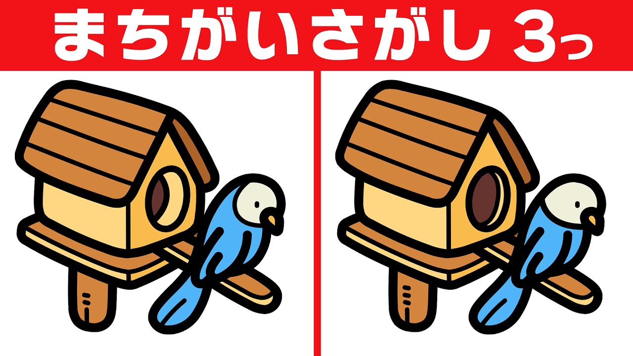 【間違い探しクイズ】60代70代から始める無料脳トレクイズ！おまけつき【鳥のイラスト】