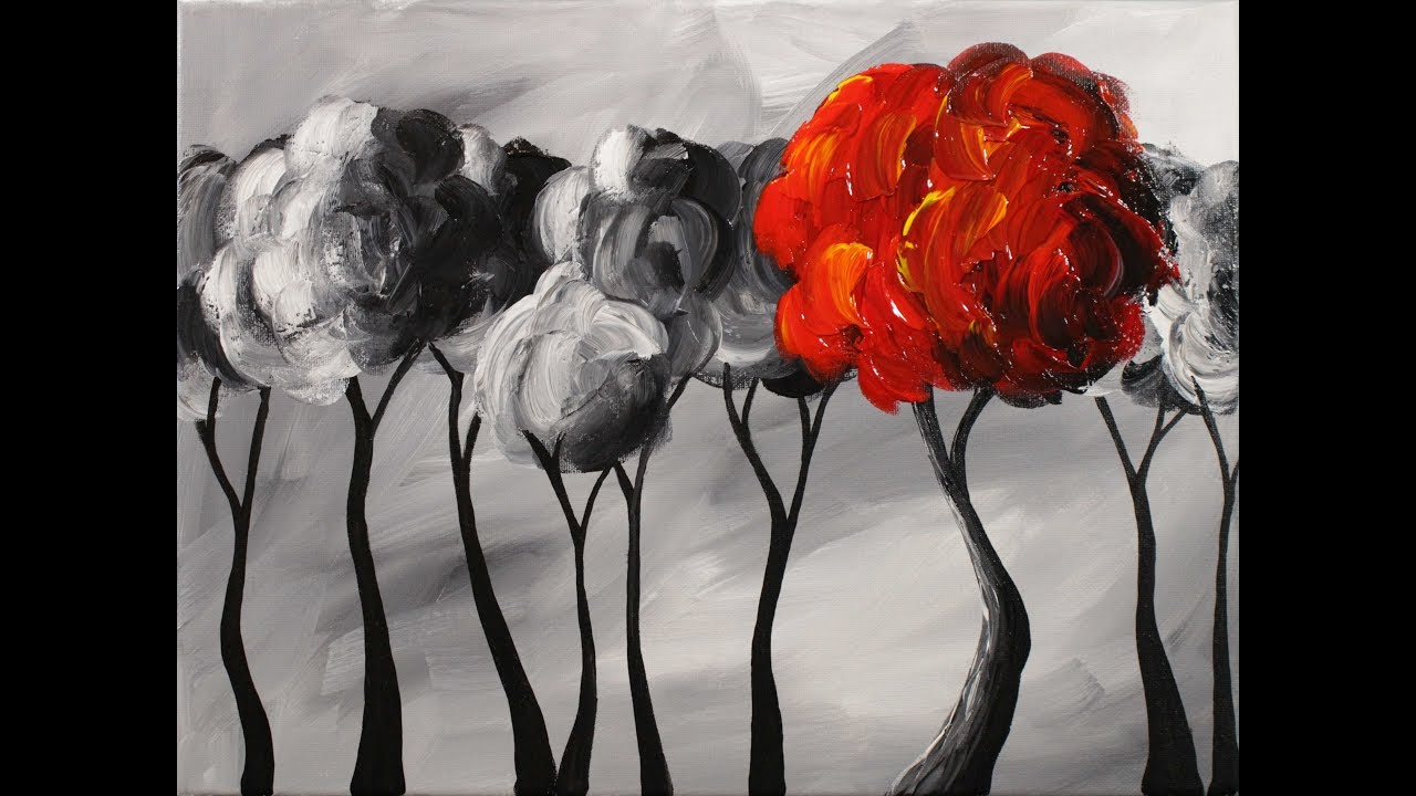The Happy Tree Step by Step Acrylic Painting on Canvas for Beginners