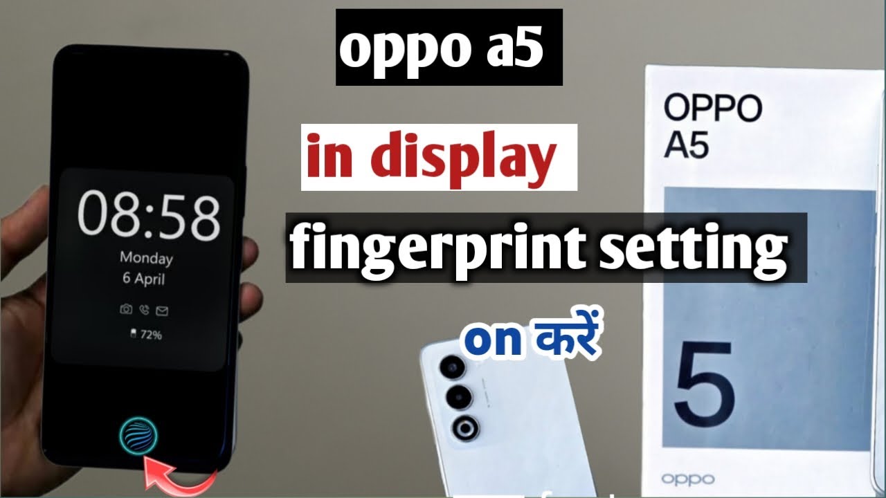 Oppo a5 5g in display fingerprint setting on kaise kare|| oppo A5 display fingerprint kaise lagaye 