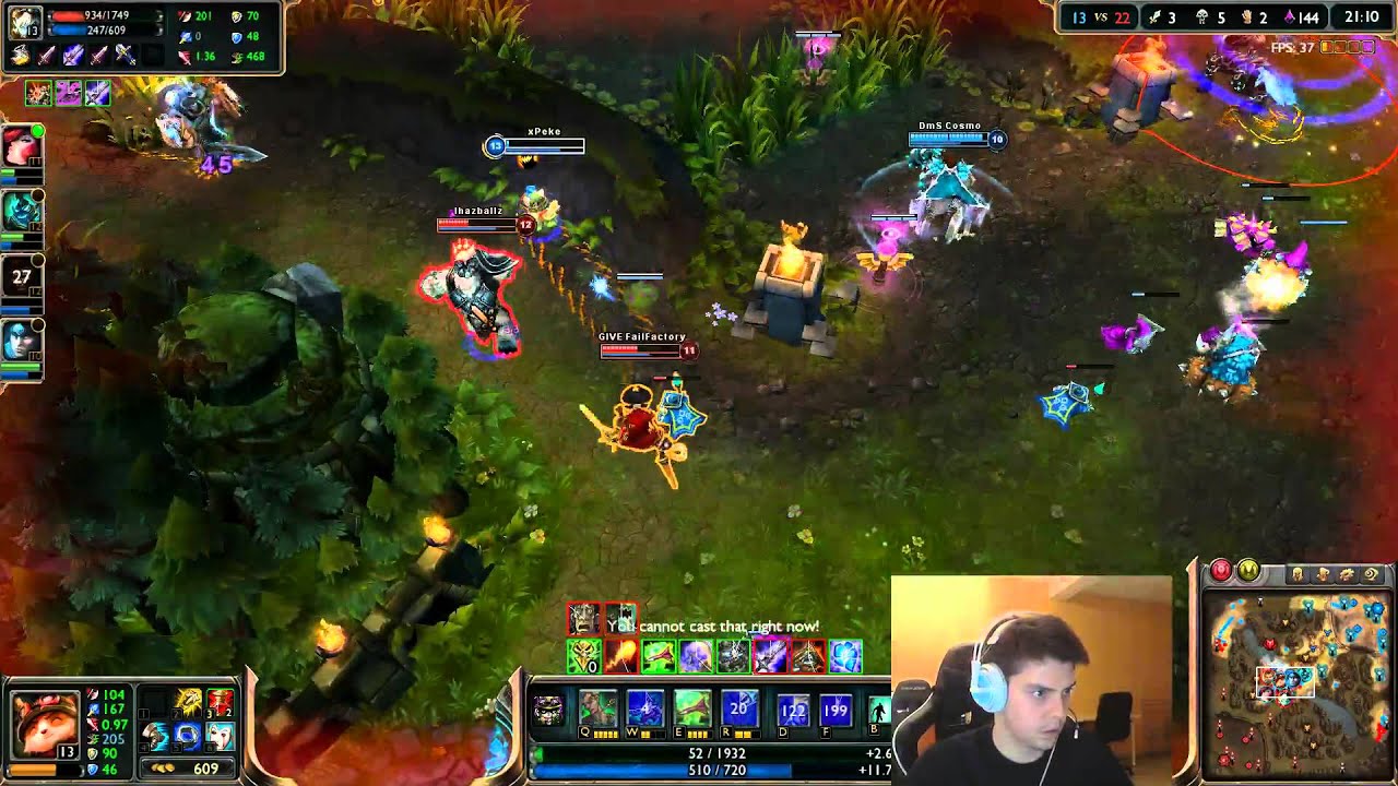 Fnatic xPeke - Teemo vs Akali midlane [runes+masteries] (2800Elo) (Challenger l)
