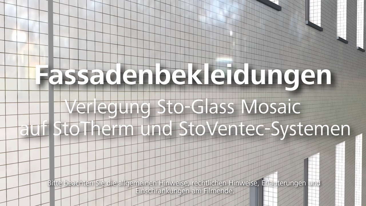 Fassadenbekleidungen - Verlegung Sto-Glass Mosaic auf StoTherm und StoVentec-Systemen