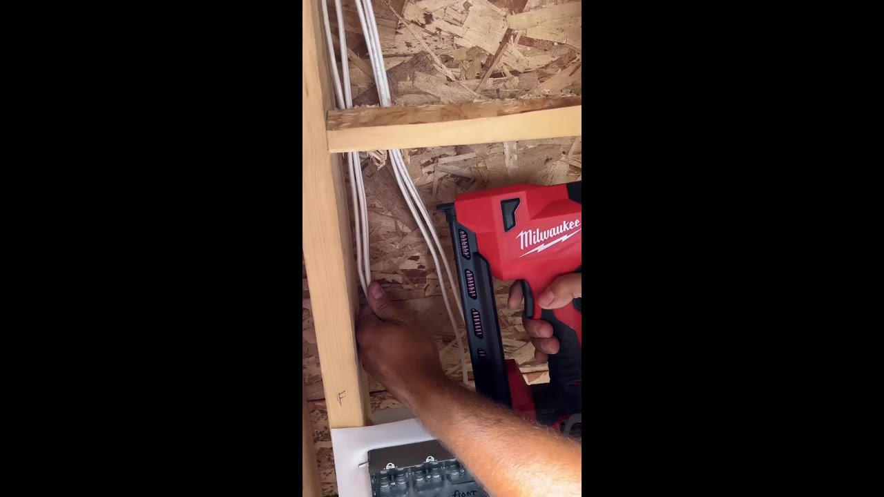 Faster Rough-ins, Most Compact. M12&trade; Cable Stapler. 📽@krugerconstruction