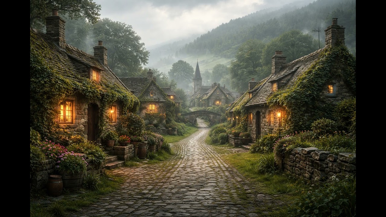Medieval Irish Village Ambience | Cozy Celtic Town Sounds for Relaxing