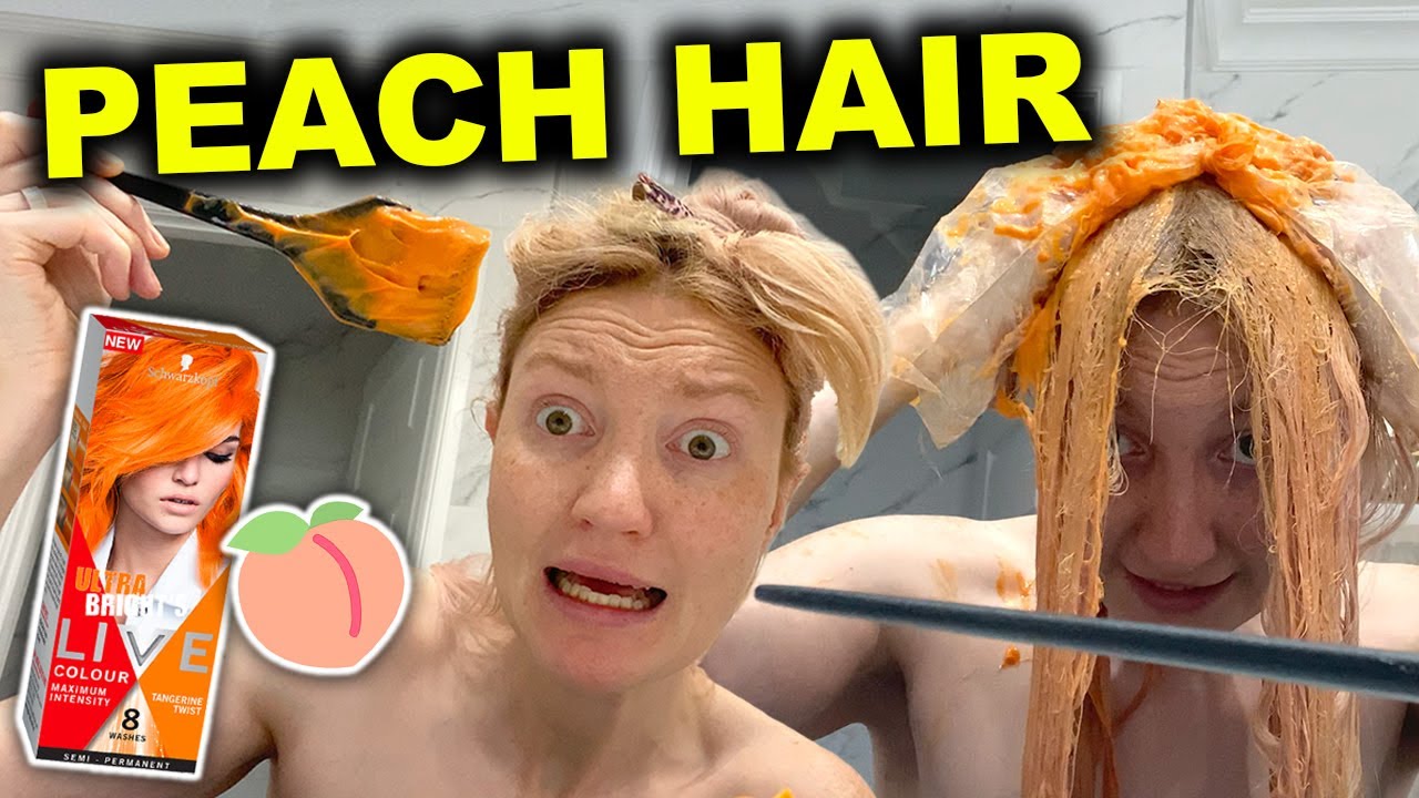 DYING MY HAIR PEACH!!! Making Pastel Orange Hair Dye with Schwarzkopf Live Tangerine Twist?!