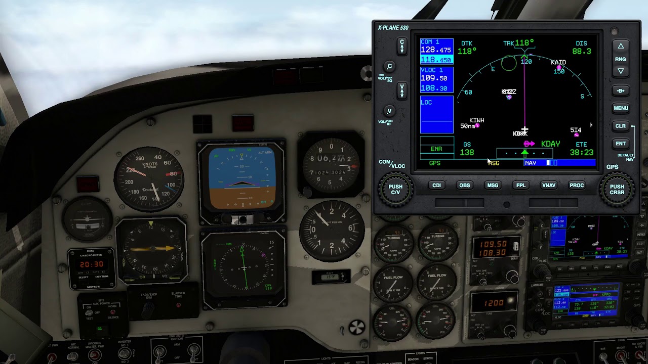 X-Plane 11 Flying from  KGUS to KDAY in the Beechcraft King Air C90 on FSEconomy