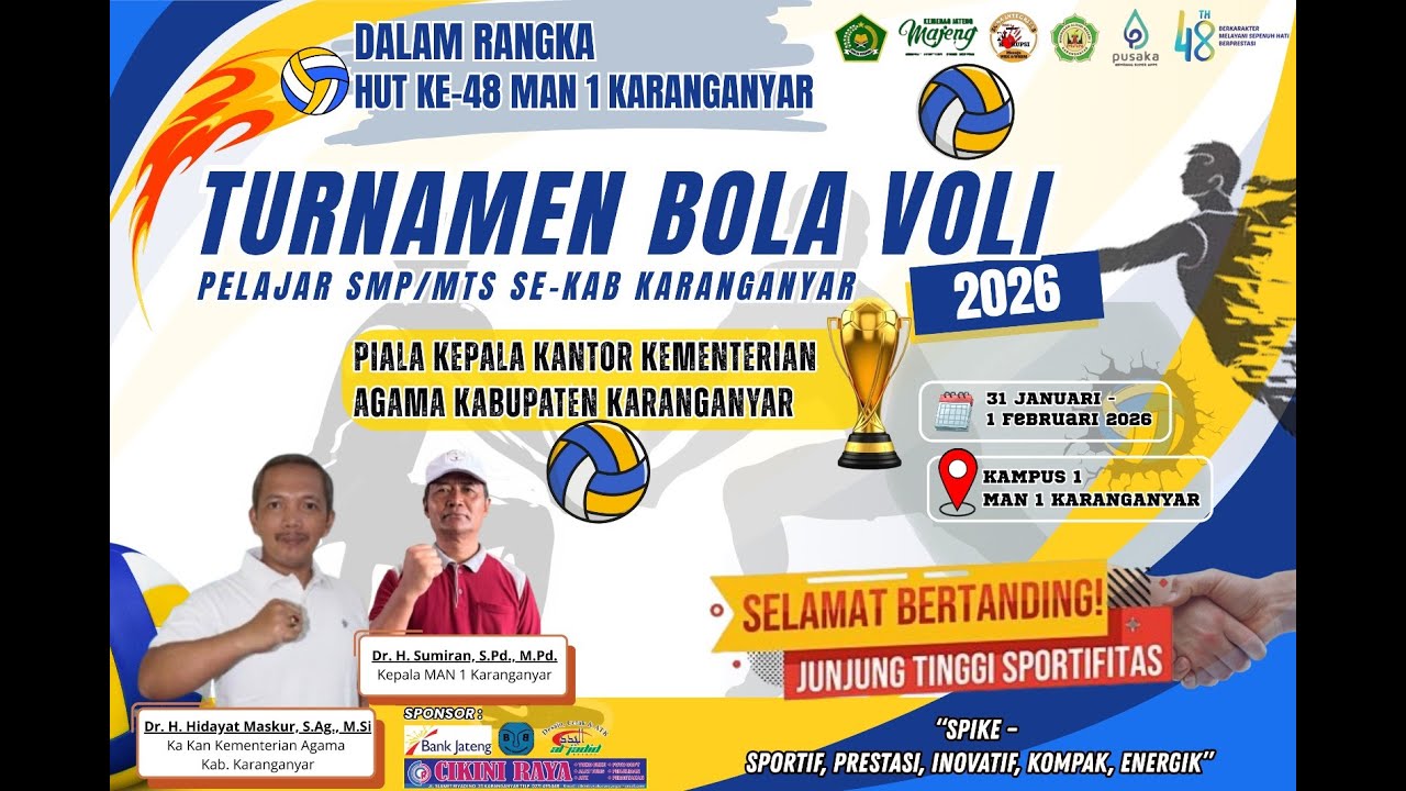 [LIVE] 🔴 Bola volly Piala KAKAN KEMENAG Kab.karanganyar