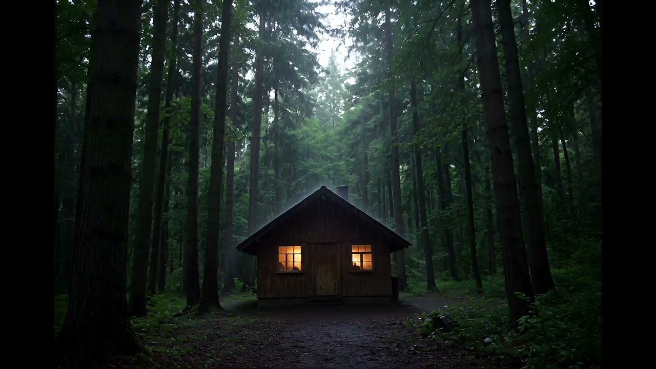 Rain in the cabin to rest after studying