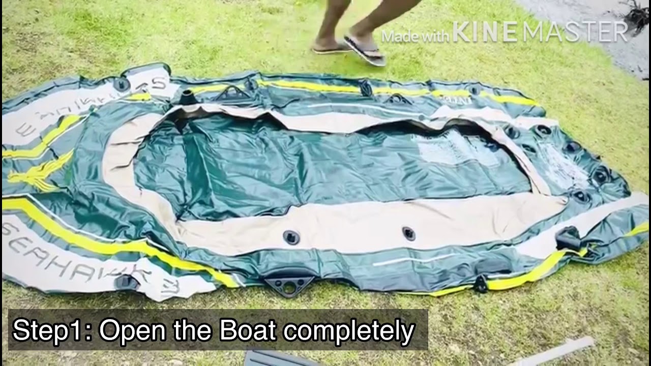 INTEX Seahawk-3 inflatable boat setup