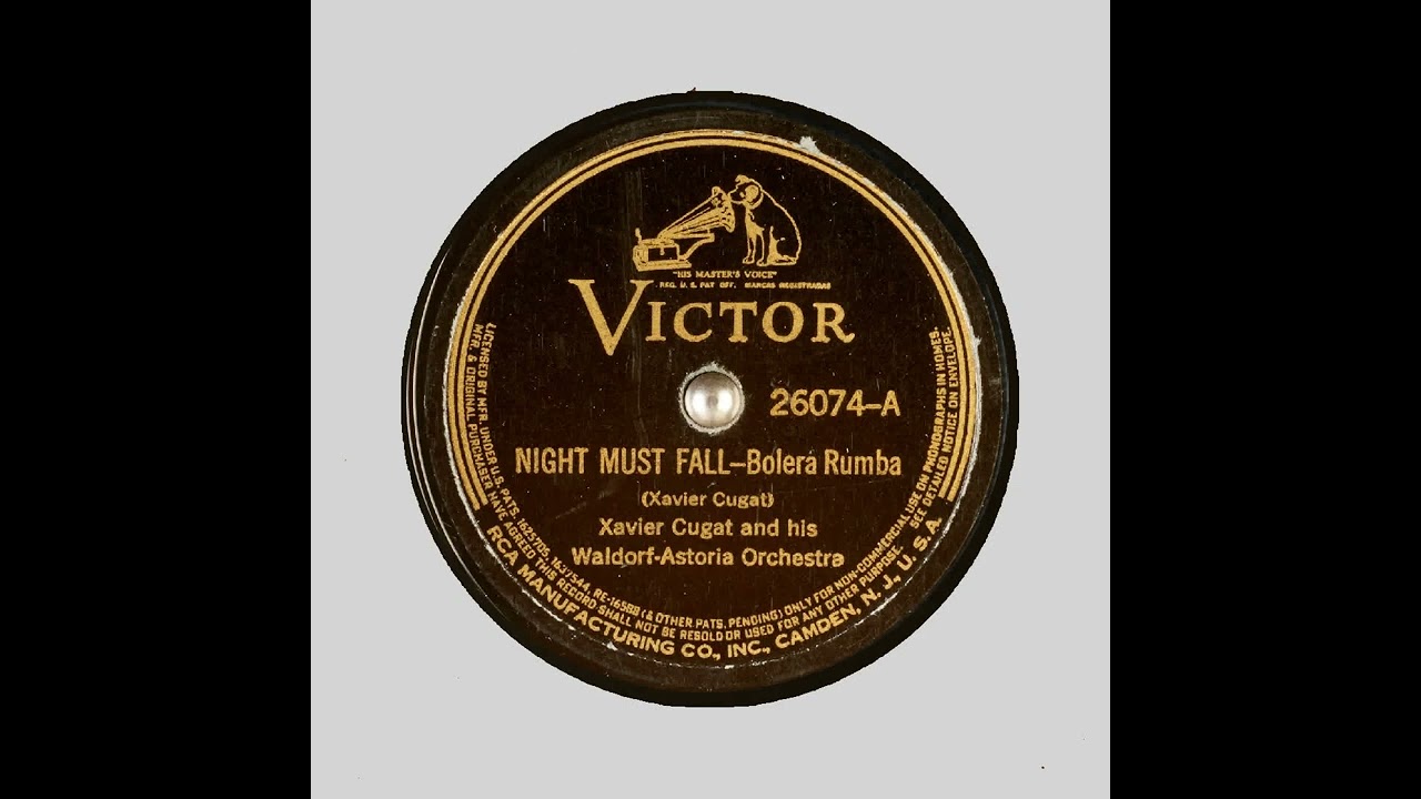 NIGHT MUST FALL   Xavier Cugat and his Waldorf Astoria Orchestra