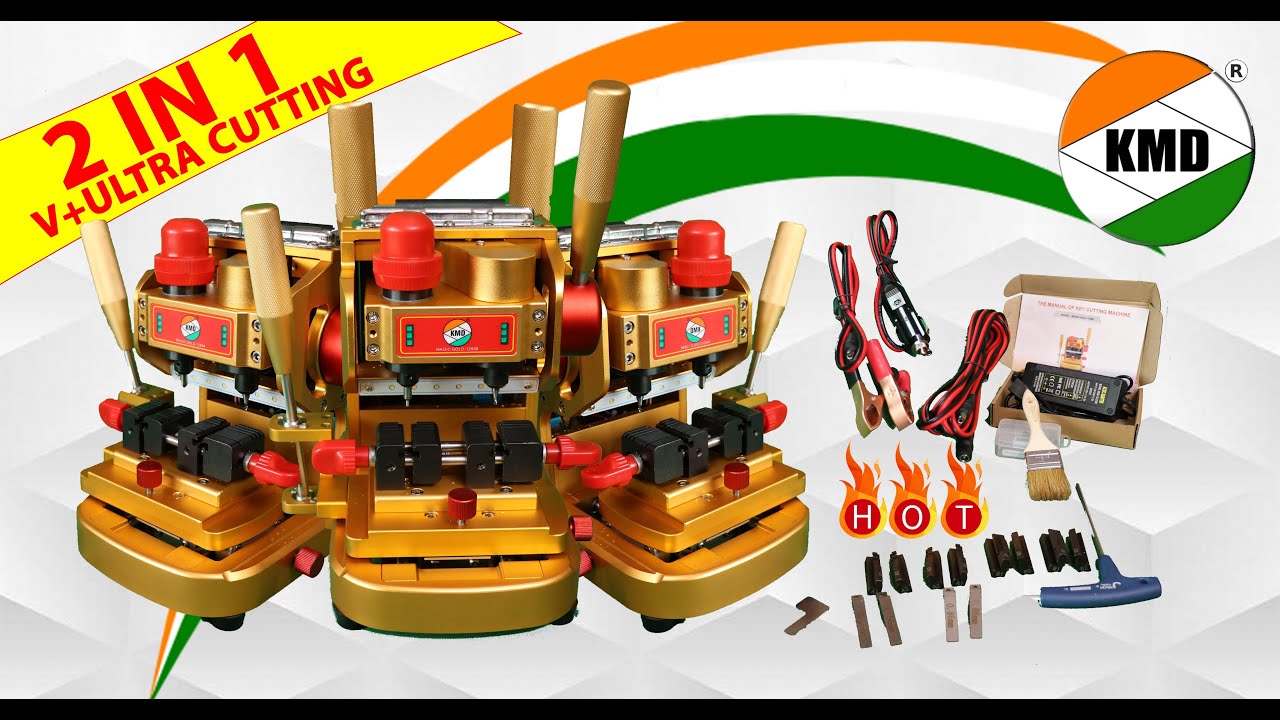 KMD MAGIC GOLD KEY CUTTING MACHINE 1289# 2IN1 LIGHTER OPERATED, BATRY OPERATED ULTRA & V-CUTNG1 TIME