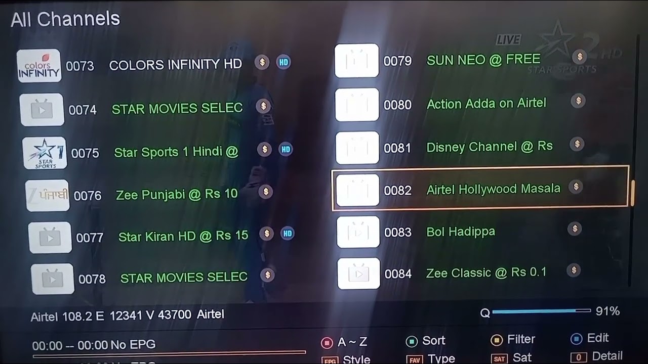 Airtel Satellite Channel List