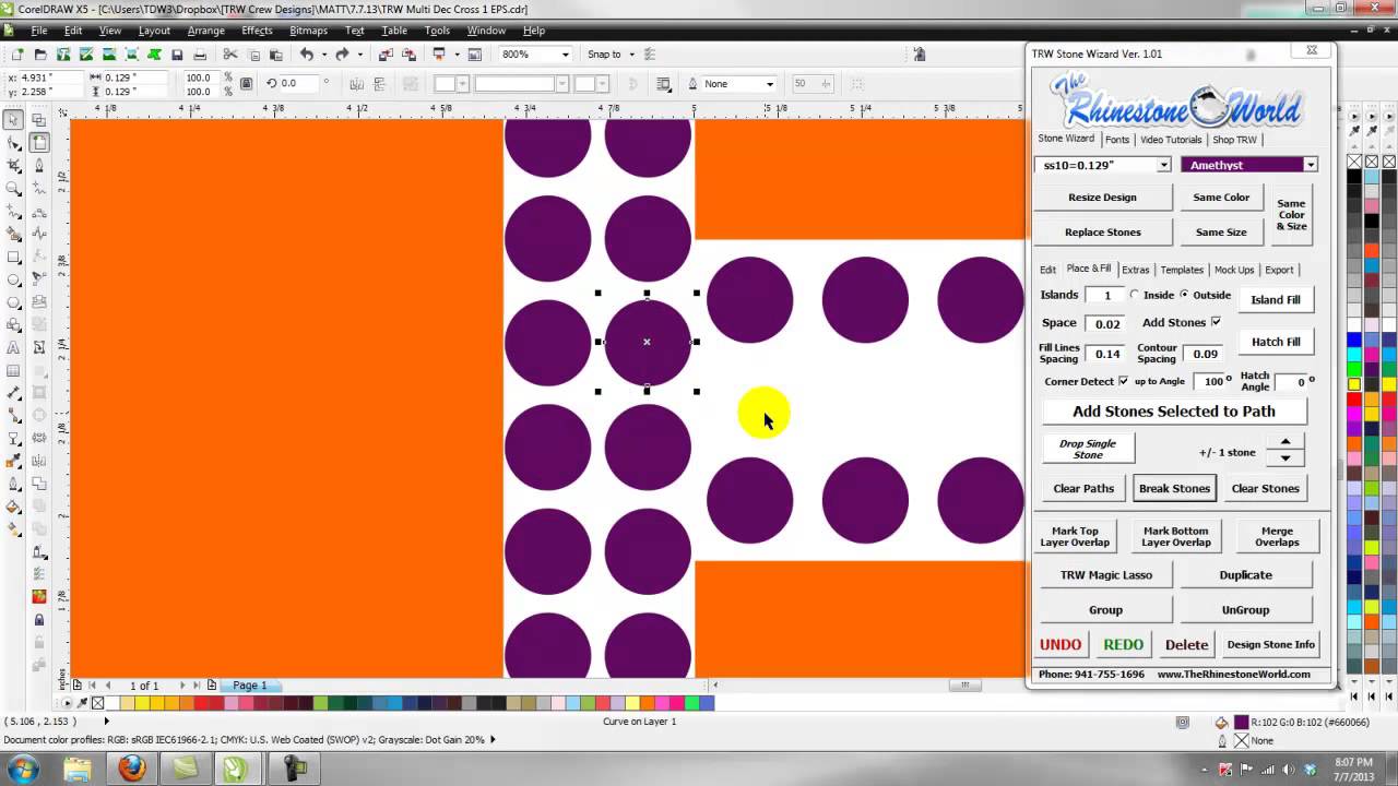 How to Add a Rhinestone outline to the TRW Zebra HTV Font with TRW Stone Wizard