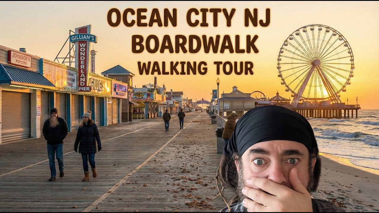 Ocean City NJ Boardwalk Walking Tour [4K] (Off Season 2025)