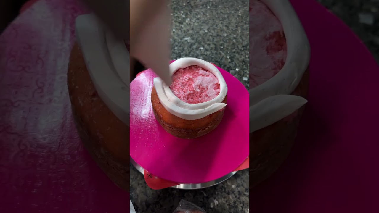 PEACHES CAKE FILLING EASY AND DELICIOUS! #cakedecorating #cake #cakefilling