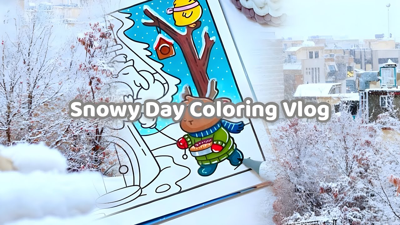 A Cozy Snowy Day Coloring Vlog ❄️✨
